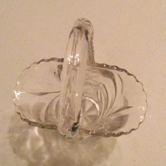 Art Vintage Etched Glass Basket Poshmark